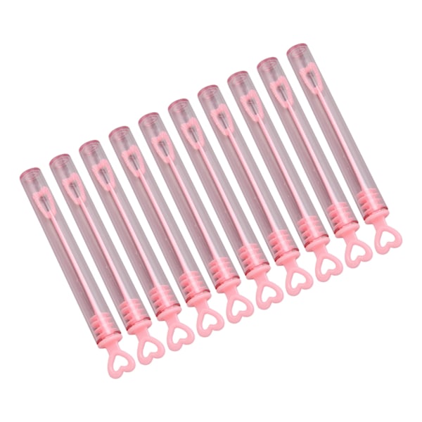 10 stk. Sæbeboble Stav Pink Hjerteformet Transparent Holdbar Plastik Bærbar Sæbeboble Pinde til Fest Bryllup Ferie