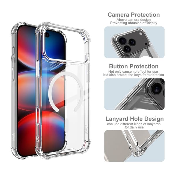 IMAK Kompatibel med iPhone 17 Pro Max Deksel MagSafe Støtsikkert Transparent 58