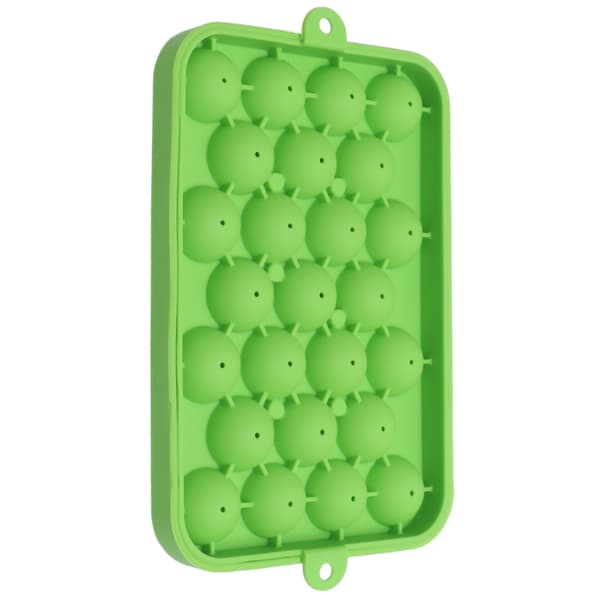 25 Grid Ice Cube Tray Easy Release Silicone Ice Ball Maker Mold Mini Round Ice Sphere Tray with Lid Green