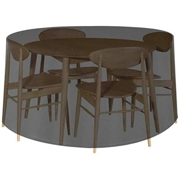 Cirkulært havebord, rundt utepladsbord og stolsoverdrag, kraftigt Oxford uteplatsmöbeloverdrag finderätt, vandtæt & anti-UV - 120x75cm