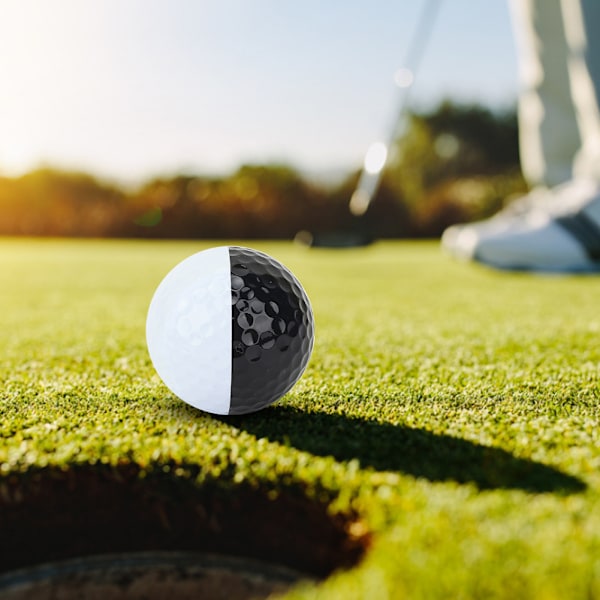 5 st Tvåfärgade svartvita putter siktlinje dubbelskikts golf träningsboll träningstillbehör