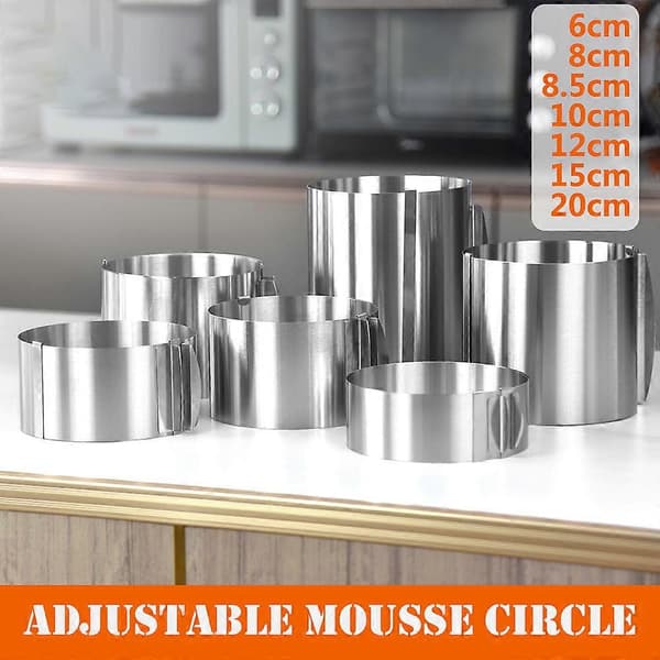 Rustfrit stål mousse kage ringe form nem rengøring tiramisu form til bageelskere D