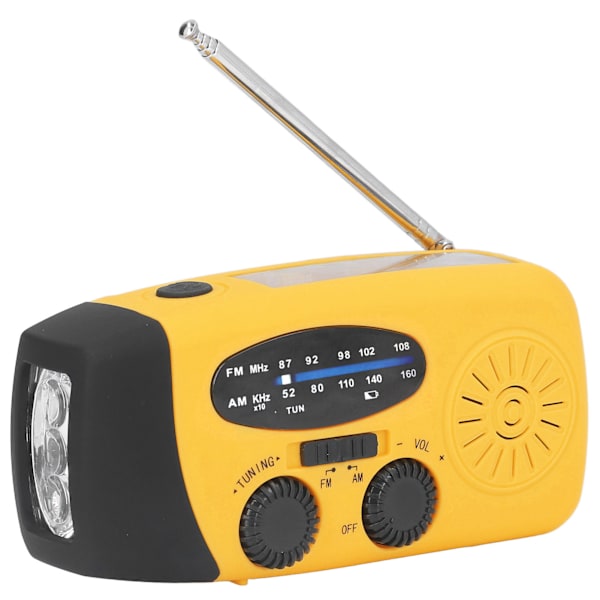 Handvev Solar Radio Multifunktionell Emergency Radio LED Radio med ficklampa för Outdoor CampingOrange Europe