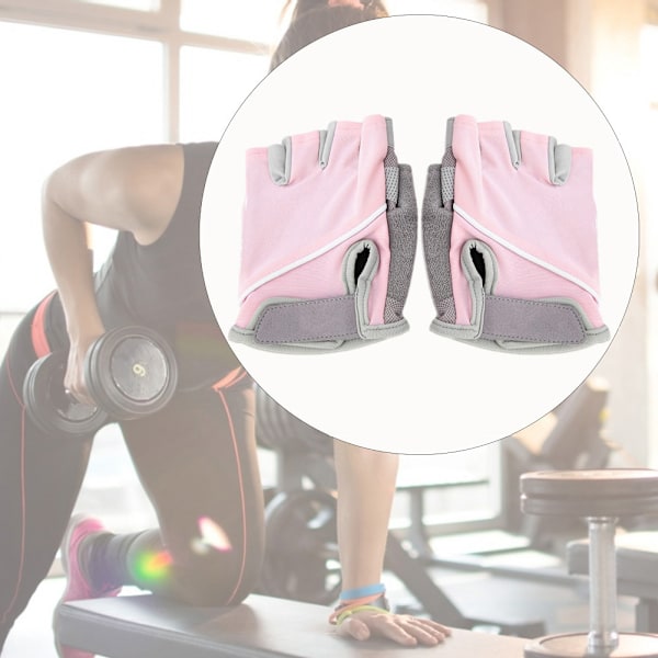 1 Par Handskydd för Träning, Fitnessgrepp, Viktlyftningshandskar, Rosa, Storlek M
