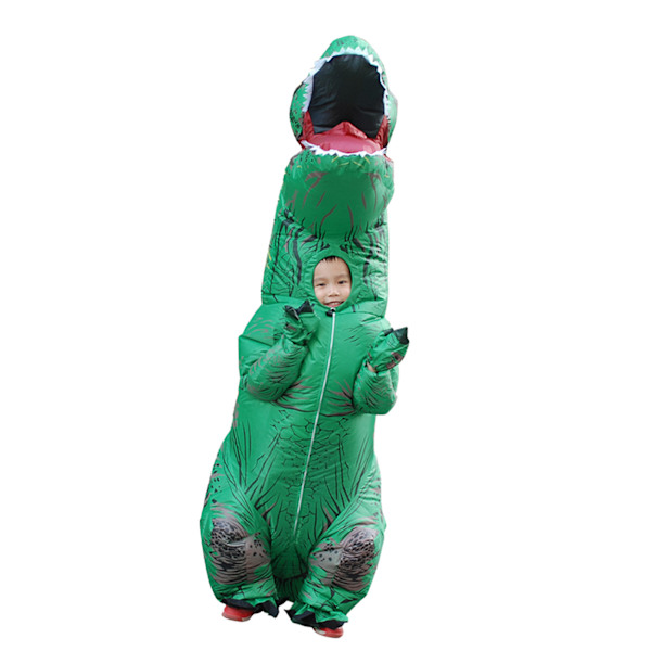 Dinosauruspuku T Rex Ilmapallo Dinosauruspuhallusasu Halloween Cosplay Party Joulupukki 120‑140cm Vihreä
