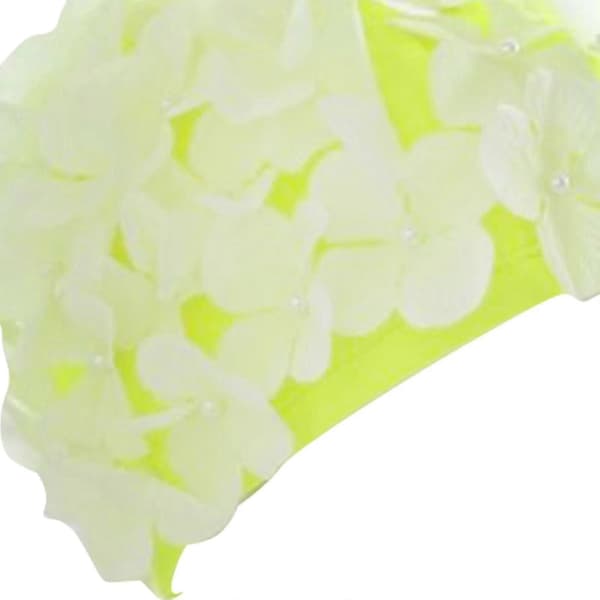 Trendy badehætte med lyserøde blomster, til alle svømmeniveauer, julegave Green
