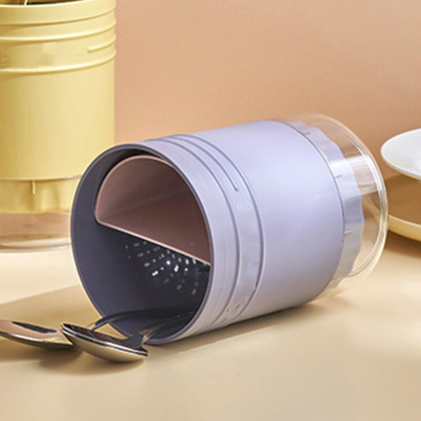Round Chopstick Drainer Household Multifunctional Kitchen Tableware Draining Rack Container Purple