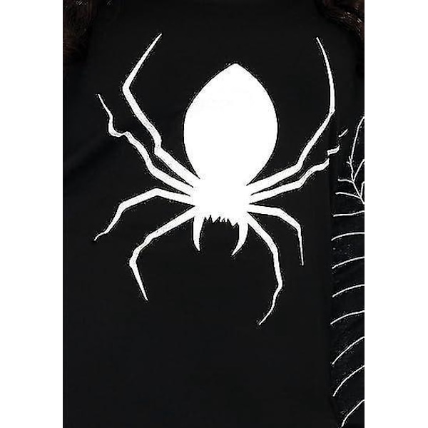 Halloween Cosplay Spider King Print Svart Bomullsskjorta Klänning