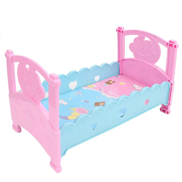 Mini Härlig Simulering Docksäng Spjälsäng Möbler Baby Lekhus Leksaker Tillbehör