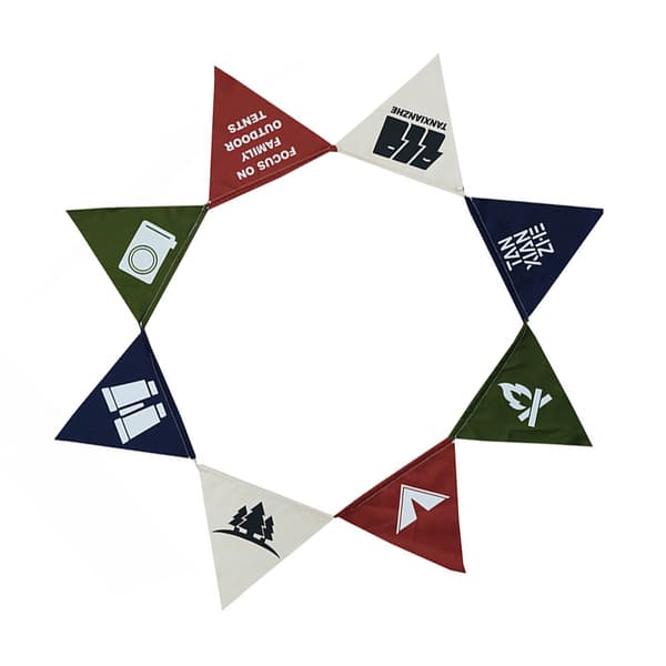 Bunting Banner 16 Flags Decorative Bunting Cotton Triangular Pennant Flags for Camping Tent Decoration