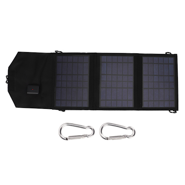 10,5W Vikbar Solpanel Bärbar Polysilicium Solladdningspaket Powerbank 5V USB-utgång