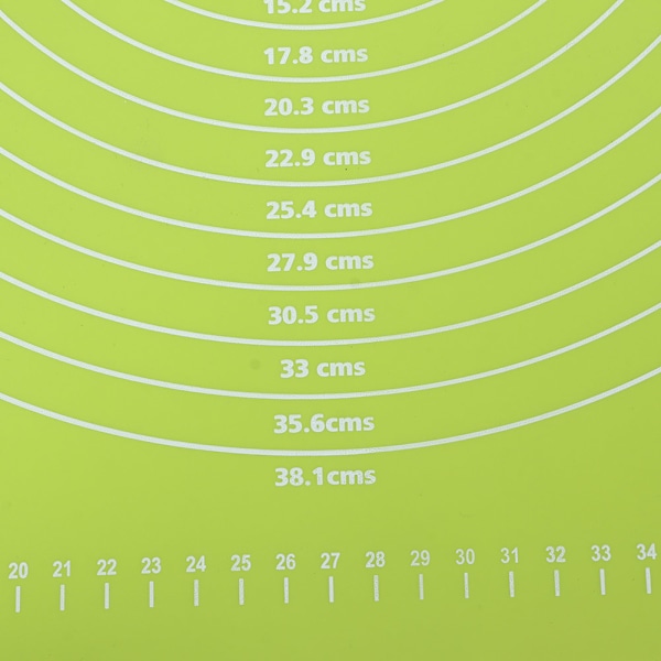 64x45 cm høytemperaturbestandig non-stick silikon bakematte med skalverktøy (grønn)
