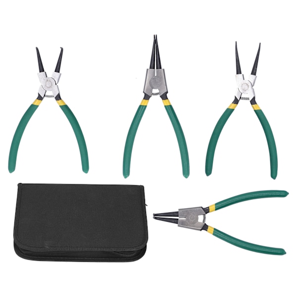 4st Circlip Tångset Halkfri Design Bekvämt Grepp 4 Olika Tänger Hög Hårdhet Långa Spetstänger Set