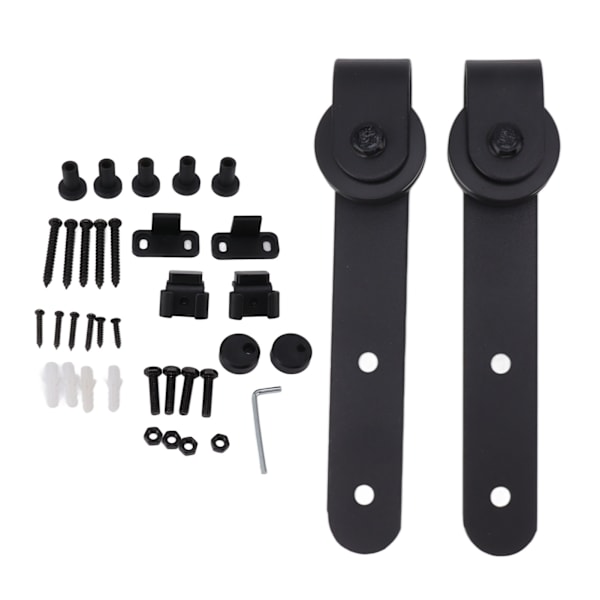 Kolstål skjutbar ladugårdsdörr Hardware Kit Ladugårdsdörr Upphängningsskena hårdvara för skåp
