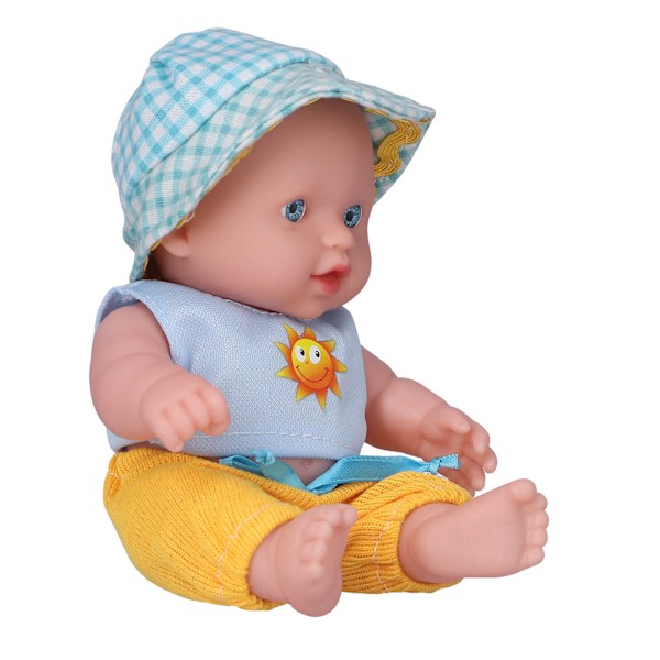 8 tums Reborn Baby Doll Helkropp Vinyl Naturtrogna Baby Girl Dolls Mjuka Newborn Baby Dolls Blå