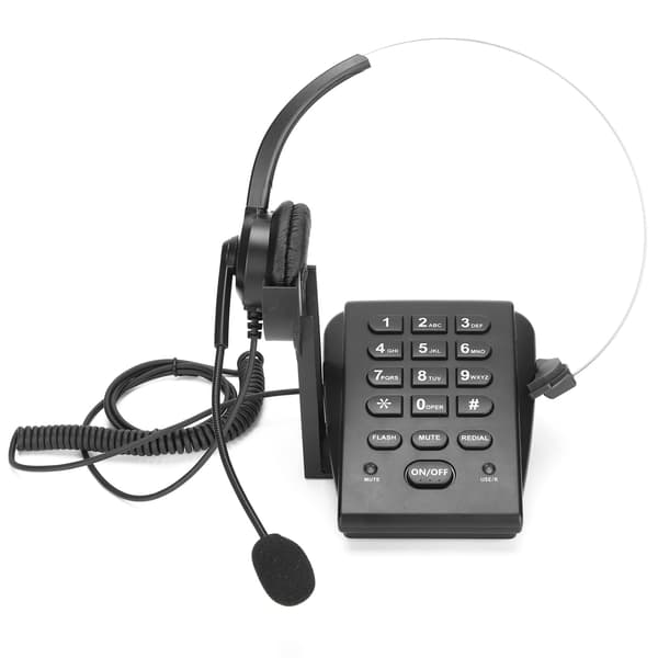 Ledningstelefon med headset - kontor og hjemmebruk