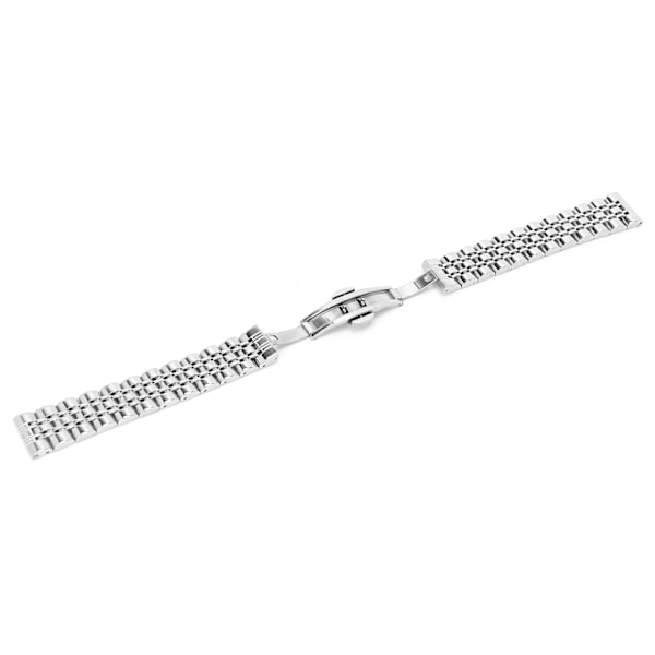 Byte av fjärilsspänne i rostfritt stål klockarmband med justerbar längd 16 mm / 0,6 tum