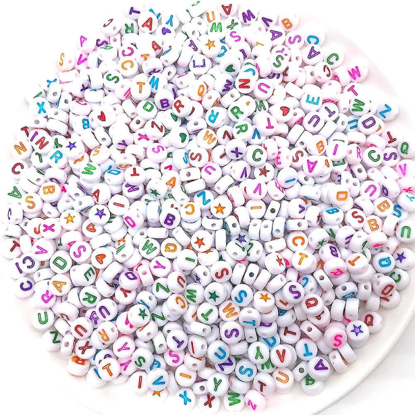 300 kpl värikkäitä täydellisiä kirjehelmiä englannin aakkosten helmiä korujen valmistukseen