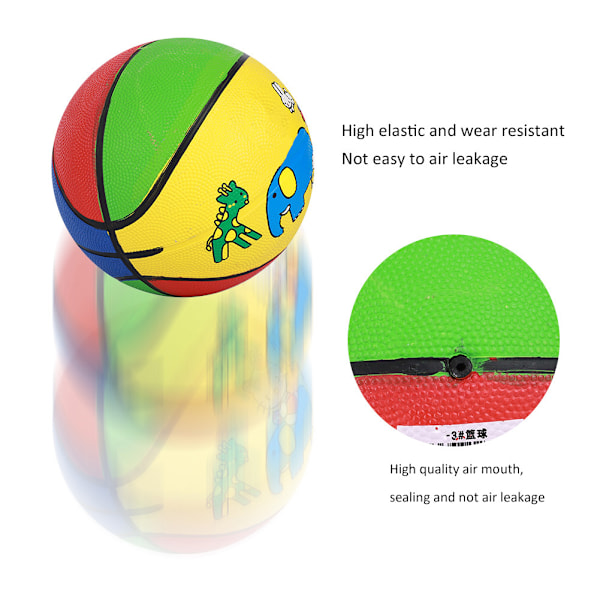 Gummi No.3 Killing Ride Elefant God elasticitet Børnehave Børn Mini Udendørs slidstærk basketball til 1-5 år