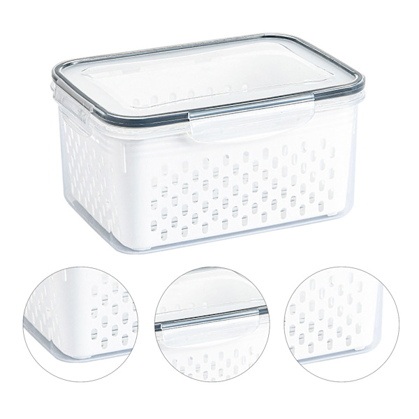 Avloppsförvaringskorg Box Transparent frukt Grönsaksförvaringsbehållare för köksmaterial 3300ML