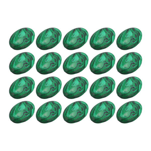 20 ST Ægformet Malakit Ædelsten Cabochon Smykker Perler 18x13mm til Jul Fødselsdage Jubilæum Gaver