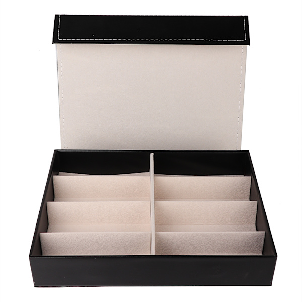Elegant 8 Rums Brilleæske Solbriller Organizer Brille Display Opbevaringskasse