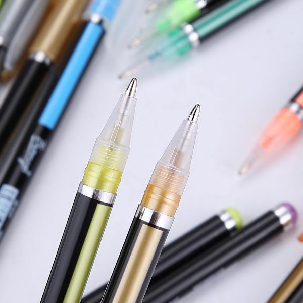 48 stk Gelpenne Farverige Glitter Neon Gouache Metallic Tegning Skitse Pen Skola Papirvarer
