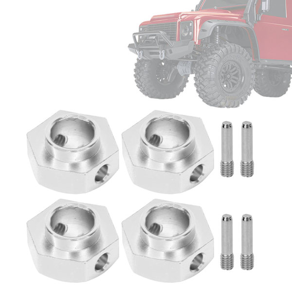 12 mm metallhjul Hexnav Adapter Fjärrkontroll Reservdelar Passar för Traxxas trx-4 RC CrawlerSilver 8269S