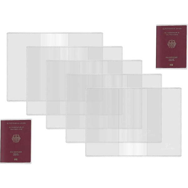 Passöverdrag 10-pack, genomskinliga passskyddshållare i plast för pass i standardstorlek ID-kortsöverdrag Organizer Tillbehör för kvinnor män