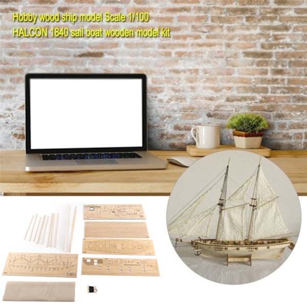 7st bronsdelar Träsegelbåtsskeppssats Hem DIY-modell Dekoration Båtpresenter Leksak för barn