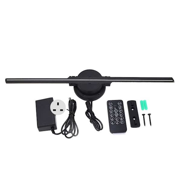 3D Hologramvifte 256LED 400x400mm WiFi Fjernkontroll 3D Hologram Projektor Reklameskjerm 100‑240V Britisk Plugg