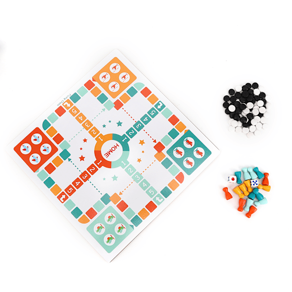 Flygande schack Gomoku leksak Multifunktionell pedagogisk barn Gobang brädspel i trä (Flying Chess Gomoku)