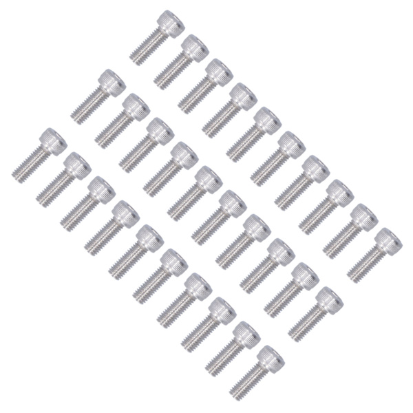 30 stk M5 Cylindrisk Hoved Hex-skruer A2 Rustfrit Stål Hex-skruer Skruesæt M5 X 14