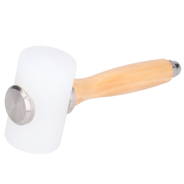Lær Carving Hammer Nylon DIY Håndlaget Leathercraft Hammer Trehåndtak Stempling Verktøy (Primær Farge Håndtak Dobbelt Hode)