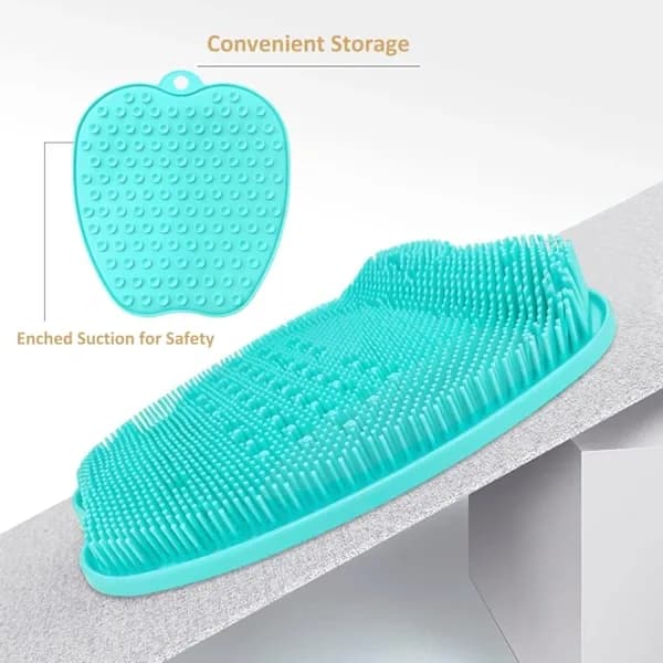 Extra stor fotskrubbmatta tar bort död hud och masserar för duschen (halkfri)