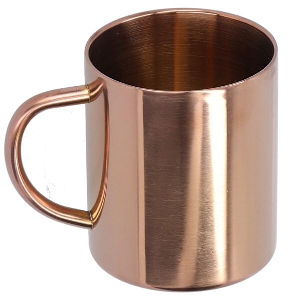 Krus 304 rustfrit stål dobbeltlags mod skoldning kaffe te vandkrus med håndtag 400 ml (rosenguld)