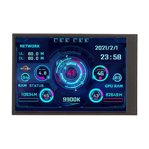 PC:n suorittimen tietojen näyttö 3,5 tuuman IPS USB mini-näyttö Selkeät tiedot Monitoiminen mini ITX PC-kotelo Moniror PC-koteloon