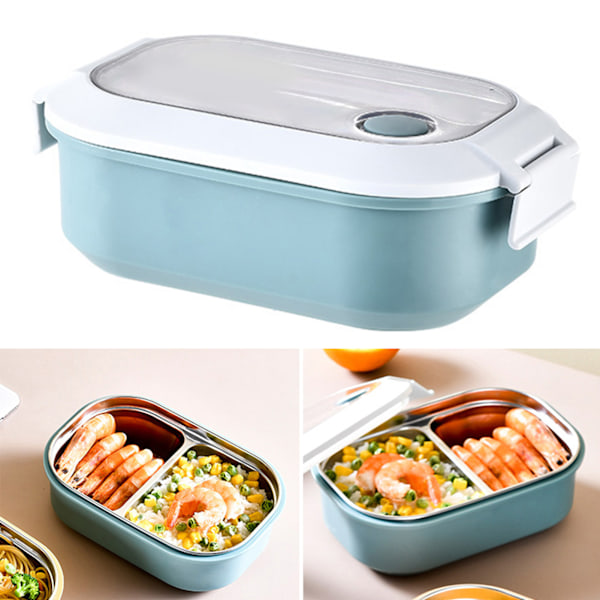 Madkasse Rustfrit Stål Isolering Lækagesikker Sød Design Bærbar Bento Box til Skole Kontor Blå
