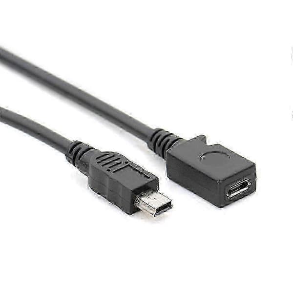 Micro USB hun til mini USB han adapter opladningskonverteringskabel 13cm