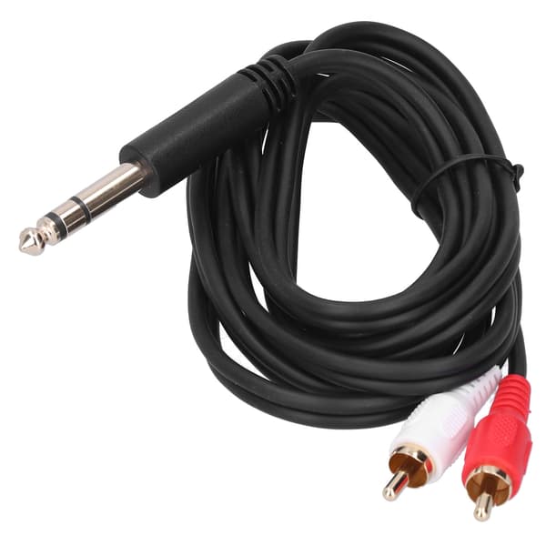 6,35 mm til dobbelt RCA lydkabel Stereo hanadapterstik Audio Y-splitterkabel