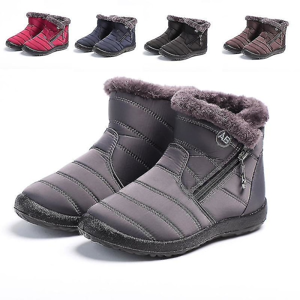 Vintervarme snestøvler til kvinder i bomuldsstøvler med sidelynlås - 2023 navy blue AB EUR 38