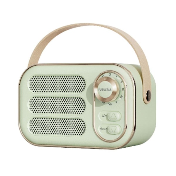 Bærbar musikkspiller Bluetooth trådløs Mini Retro oppladbar høyttaler Radio Utendørs reiser green
