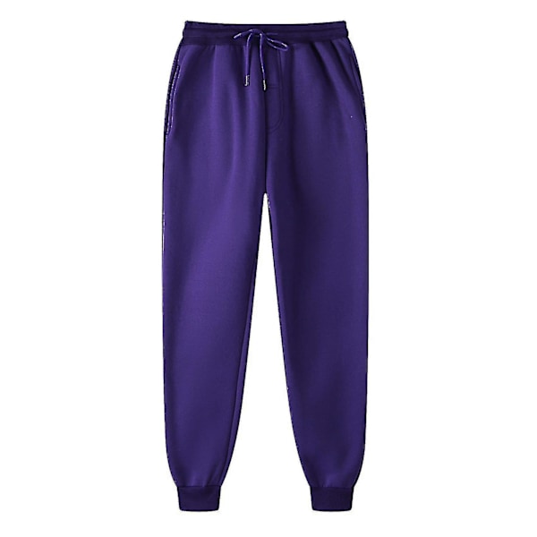 Hip-hop stil herrbyxor vadderade casual sweatpants i lila XXXL