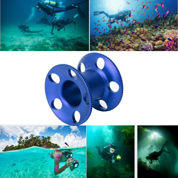 Aluminiumlegerings dykkerfingerline Retningslinje til fridykning Snorkling Undervandsudstyr Blå