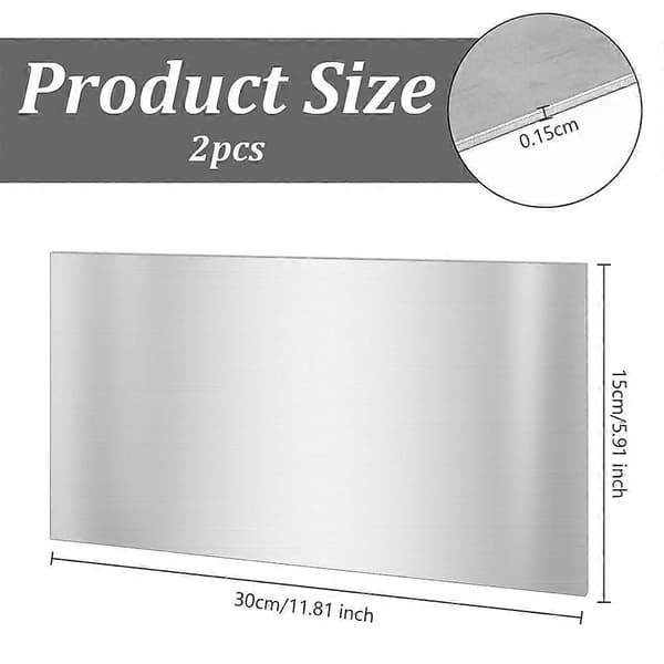 Stålplate Rektangel Rustfritt Stålfarge 30x15x0.15cm