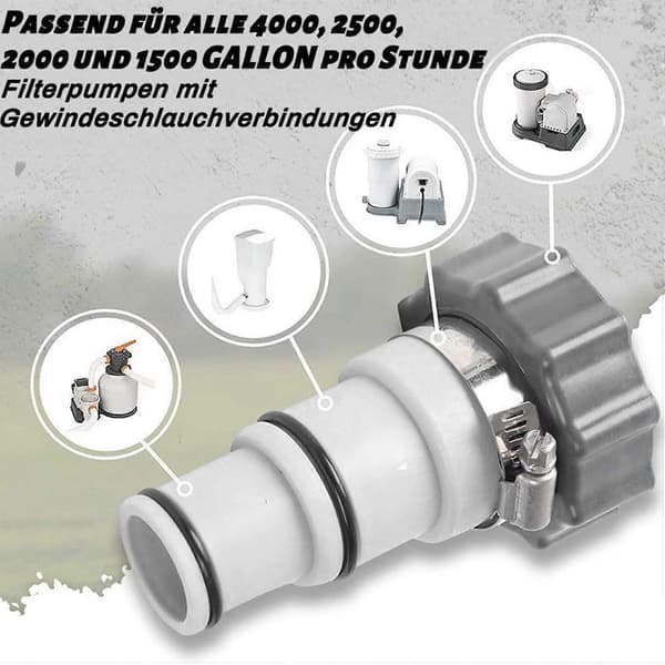 Gevindforbindelse Pumpeadaptersæt Slangeadapter til pumper 1,5 tommer til 1,25 tommer slangeadaptersæt til poolslange