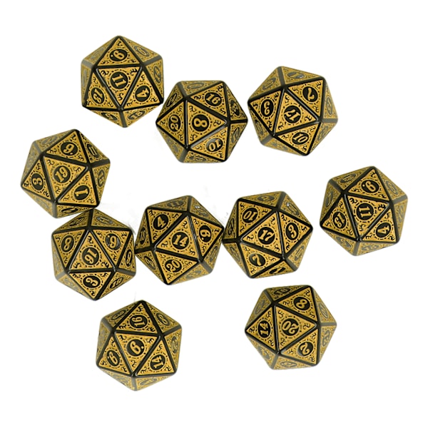 10st tärningsset Polyedriska tärningar Rollspel RPG-spel Akryl DND-brädspelstillbehör Tärningar D20