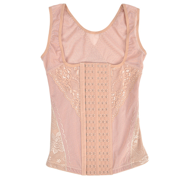 Kvinders Midje Træningskorset Vægttab Mavekontrol Vest Body Shaper Cincher Linned Hudfarve M