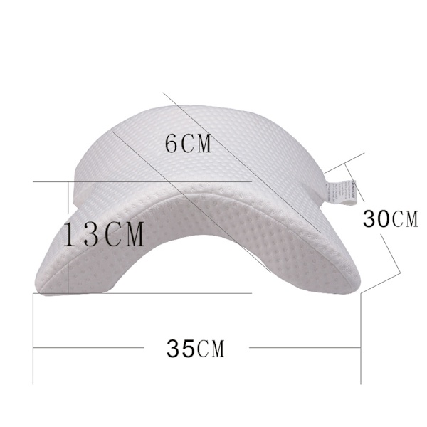 Bueformet Memory Foam Sovepude Cervikal Pude med Hul Design Armstøtte