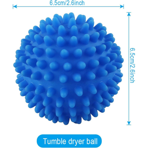 6-pakningstøy Tørketrommelballer, tørketrommelballer Gjenbrukbare vaskekuler, tørketrommelballer Vaskeball for vaskemaskinvask